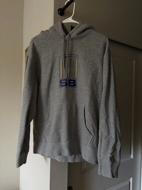 Nike Gray Hoodie with Color-Strip SB Logo